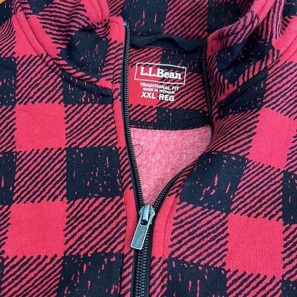⭐️ L.L. Bean Athletic Sweats, Quarter-Zip Pullover, Print Size XXL - Picture 3 of 7